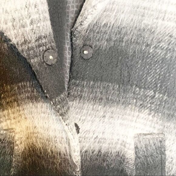 Sam Edelman Black and Grey Wool Blend Fuzzy Coat - Picture 6 of 9